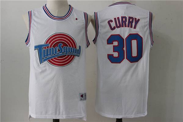 Movie Space Jam CURRY #30 White Basketball Jersey (Stitched)